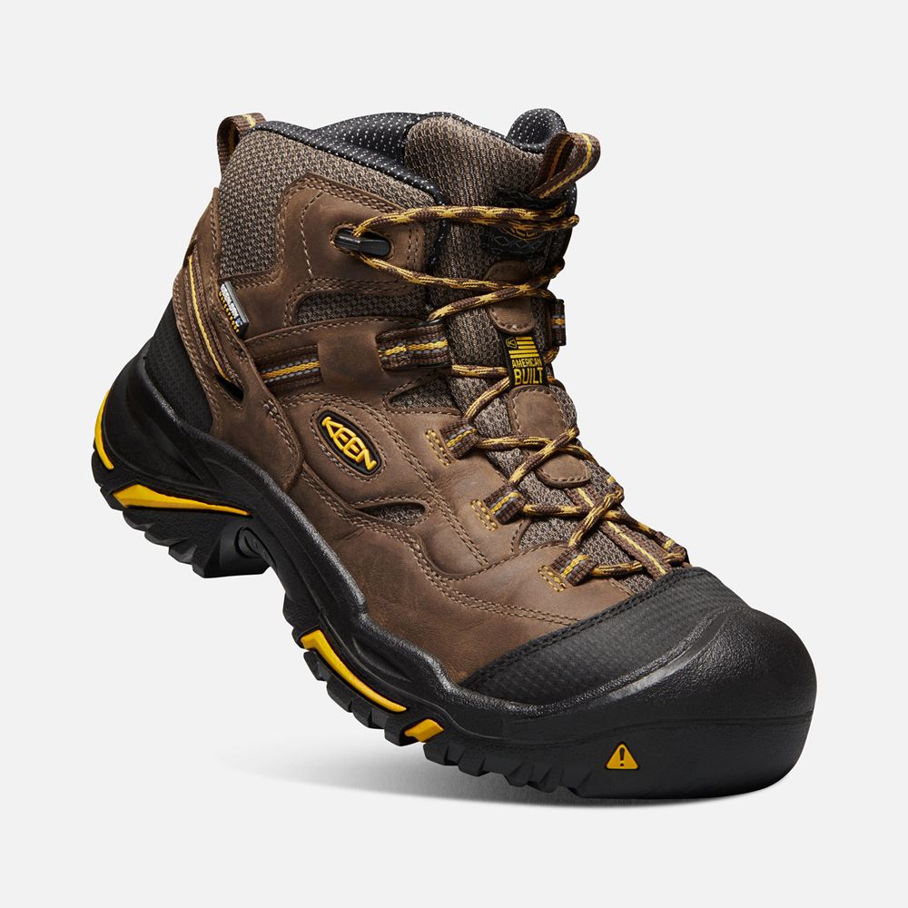 Keen Trekking Bot Erkek Kahverengi - Braddock Waterproof Mid (Steel Toe) - Türkiye MEVK71542